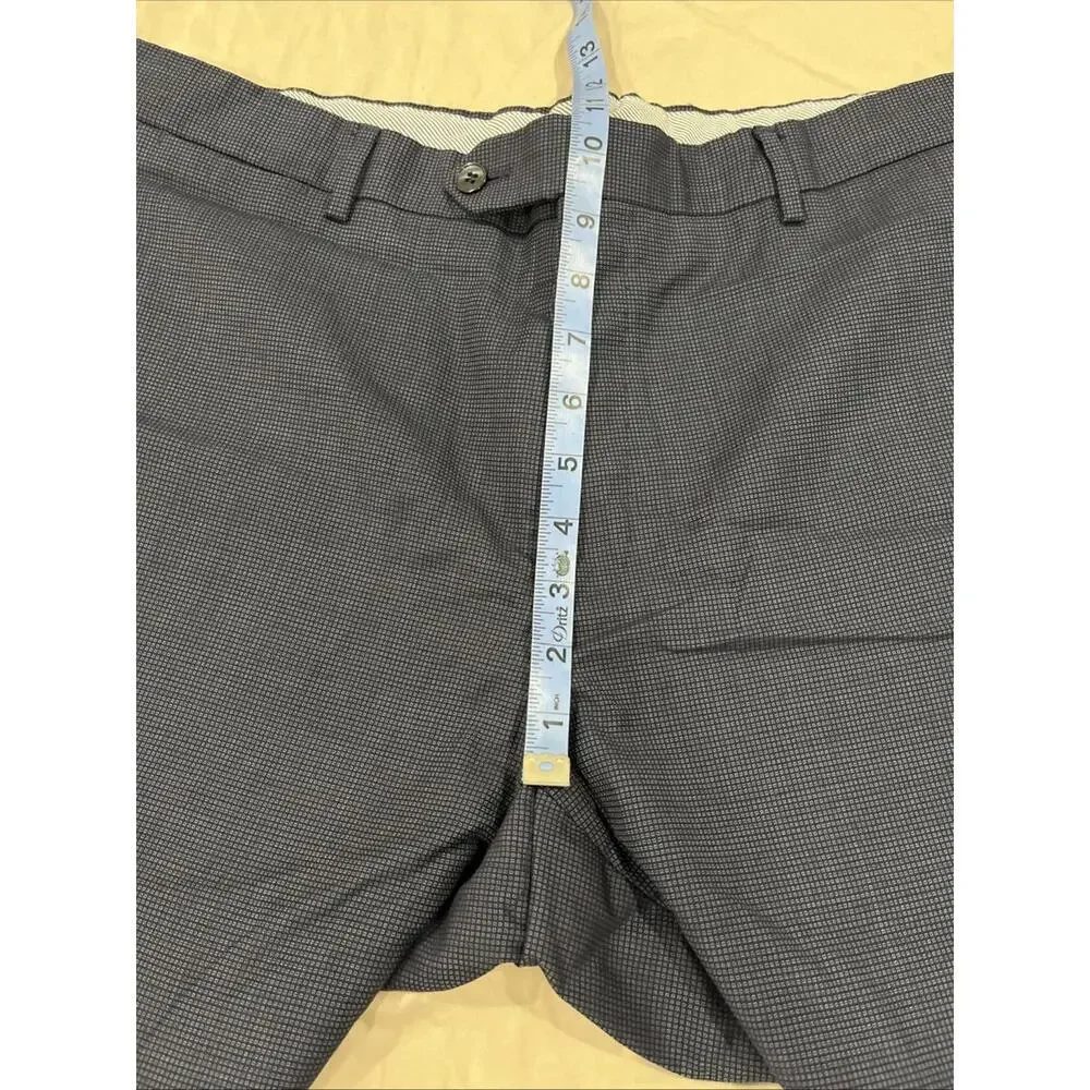 LUIGI BIANCHI MANTOVA LBM MENS DRESS PANTS 38x27 BLUE PATTERN MADE IN ITALY VGC!